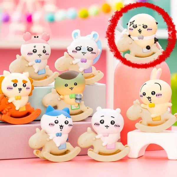 [BUNJANG] Chiikawa Racco Set: "Princess of the Mermaid Island" Movie Trading Card & Rocking Horse Figure / 치이카와 랏코 세트 치이카와 영화 인어섬 카드 치이카와 목마 피규어