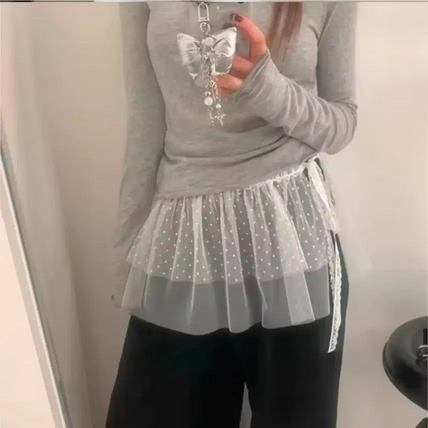 [BUNJANG] Lace Layered Skirt / 레이스 레이어드 스커트