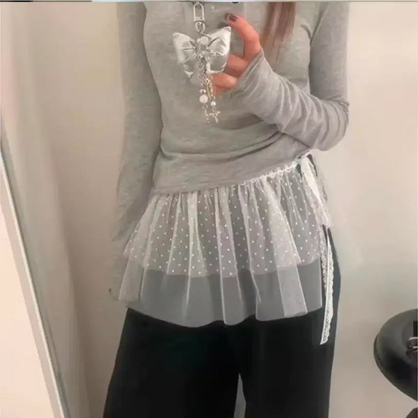 [BUNJANG] Lace Layered Skirt / 레이스 레이어드 스커트