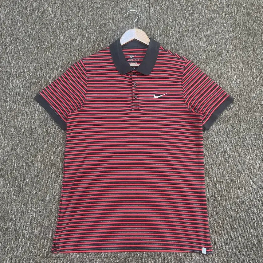 [BUNJANG] Nike Dri-FIT Striped Polo T-Shirt L / 나이키 드라이핏 스트라이프 폴로티셔츠 L