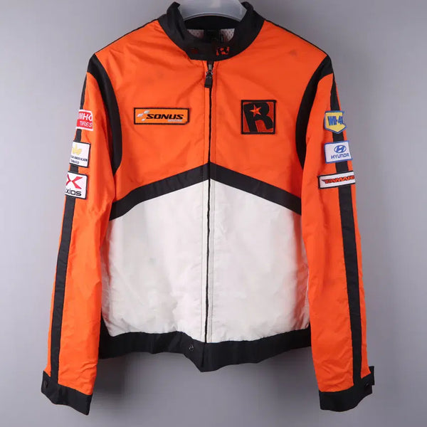[BUNJANG] Patch Racing Jacket Orange L / 패치 레이싱 자켓 오렌지 색상 (L)