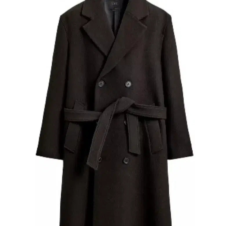 [BUNJANG] Zara Belted Double Coat Brown Wool XL / 자라 벨티드 더블 코트 브라운  xl (울)