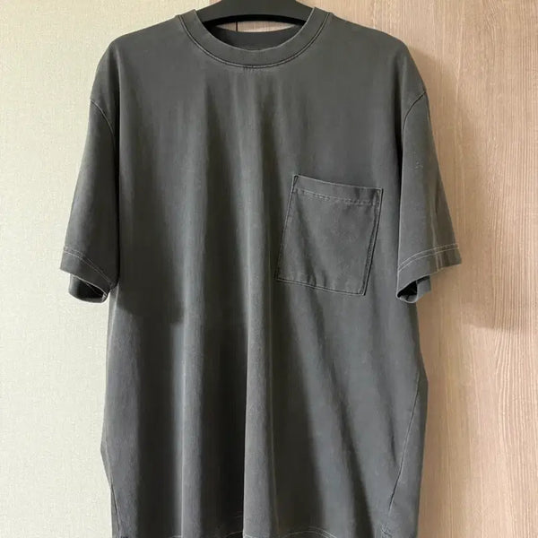 [BUNJANG] Solid Homme Grey Pigment Dye Pocket T-Shirt / 솔리드옴므 그레이 피그먼트 다잉 포켓 티셔츠