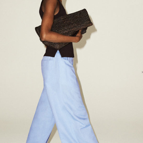 [BUNJANG] COS Linen Wide Leg Trousers (Sky Blue/Pink) / [새상품] COS 리넨 엘라스틴 와이드 팬츠 (하늘/핑크)