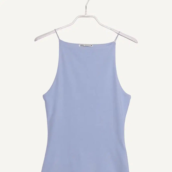[BUNJANG] ZARA Blue Sleeveless Tank Top T-Shirt EUR S / 자라 ZARA 파란색 민소매 나시 탑 티셔츠 EUR S_A581