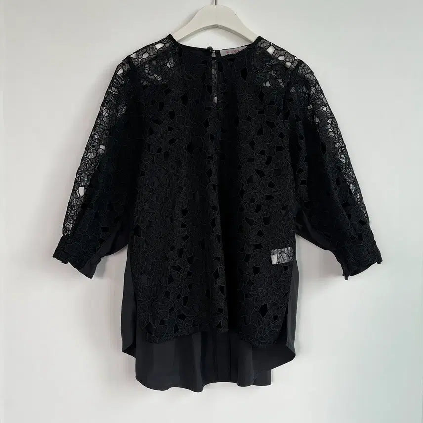[BUNJANG] Seraant Black Lace Blouse Size 55 / 세라안뜨 블랙 레이스 블라우스 55