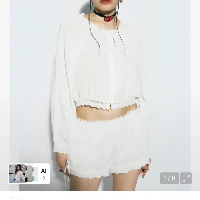 [BUNJANG] AS IF PURE LACE BLOUSE WHITE Puff Sleeve Blouse / 애즈이프 PURE LACE BLOUSE WHITE 퍼프 블라우스