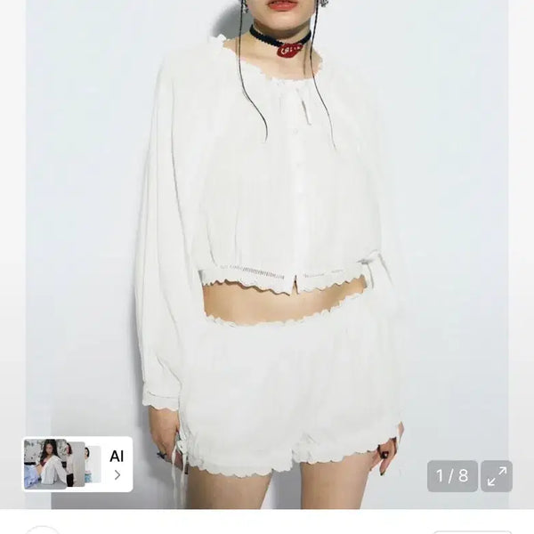 [BUNJANG] AS IF PURE LACE BLOUSE WHITE Puff Sleeve Blouse / 애즈이프 PURE LACE BLOUSE WHITE 퍼프 블라우스