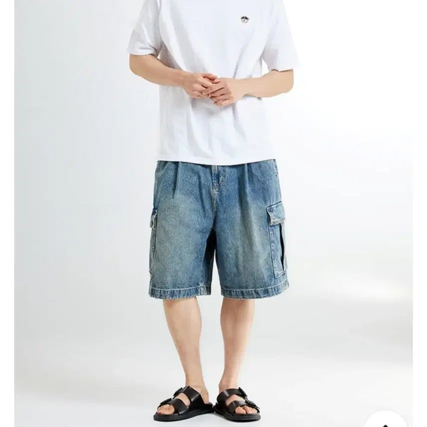 [BUNJANG] SPAO Cargo Denim Pants L Unisex Black / 스파오 카고 데님 팬츠 L 남녀공용 블랙