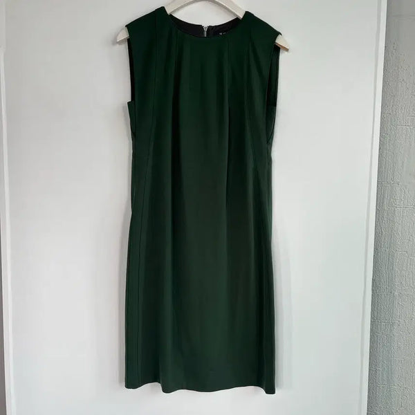 [BUNJANG] S.SOLEZIA Green Paneled Sleeveless Dress / S.SOLEZIA 그린 절개 민소매 원피스 91-100-165