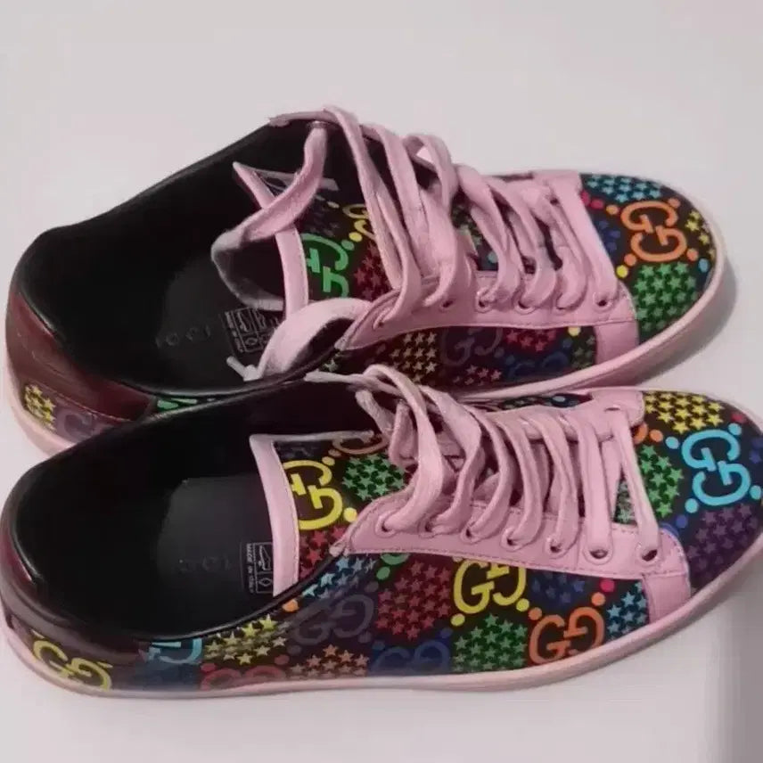 [BUNJANG] Gucci GG Supreme Star Pattern Sneakers Pink / 구찌 GG 수프림 스타 패턴 스니커즈 핑크37정품 37.5