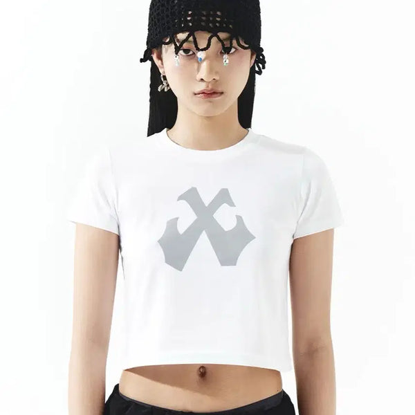[BUNJANG] Yeel Scotch Logo Crop Tee White / Yeel 와이이이엘 scotch logo crop tee 화이트