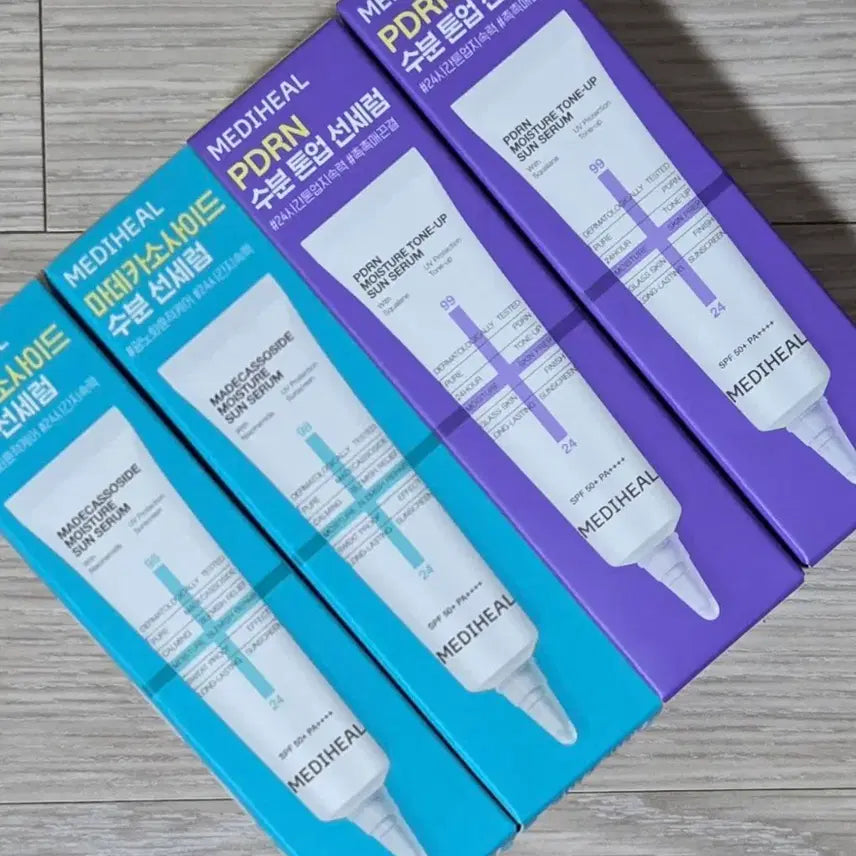 [BUNJANG] Mediheal PDRN Hydrating Tone-Up Sun Serum Travel Miniatures (4-Piece Set) / 메디힐 PDRN 수분 톤업2개 + 선세럼 2개 (여행용 미니어처)