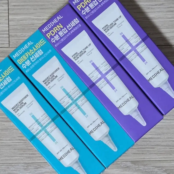 [BUNJANG] Mediheal PDRN Hydrating Tone-Up Sun Serum Travel Miniatures (4-Piece Set) / 메디힐 PDRN 수분 톤업2개 + 선세럼 2개 (여행용 미니어처)