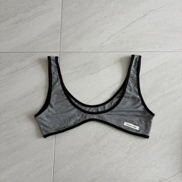 [BUNJANG] Overdue Flare Bustier - Grey / 오버듀플레어 뷔스티에