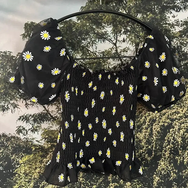 [BUNJANG] Floral Crop Top / 플라워 크롭탑
