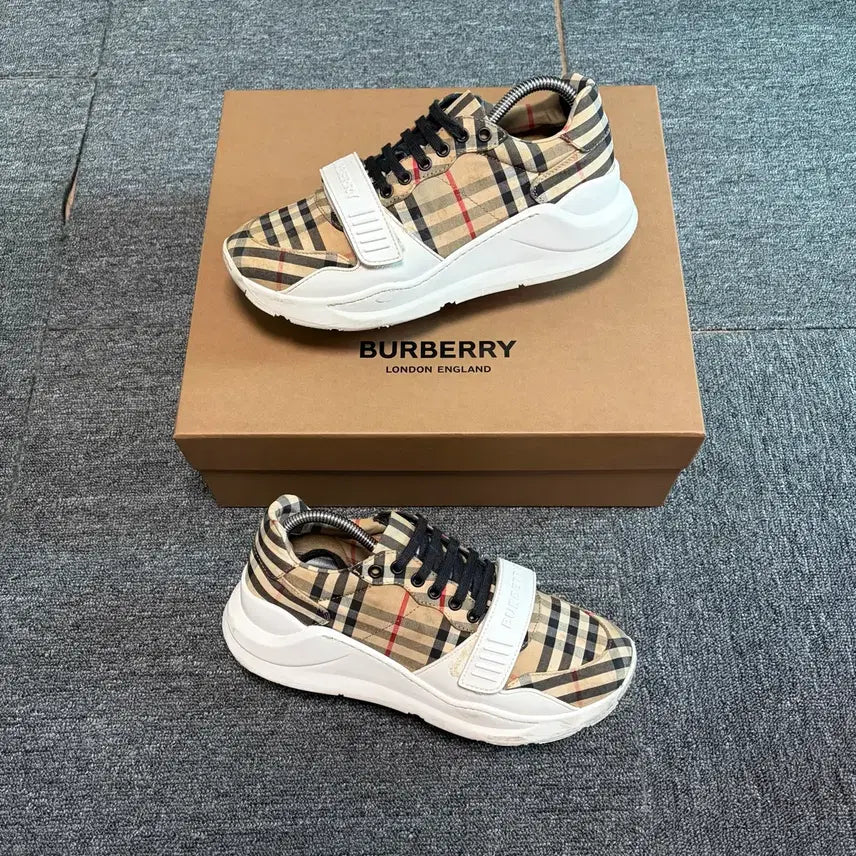 [BUNJANG] Burberry Check Cotton Sneakers / [41]버버리 체크 코튼 스니커즈