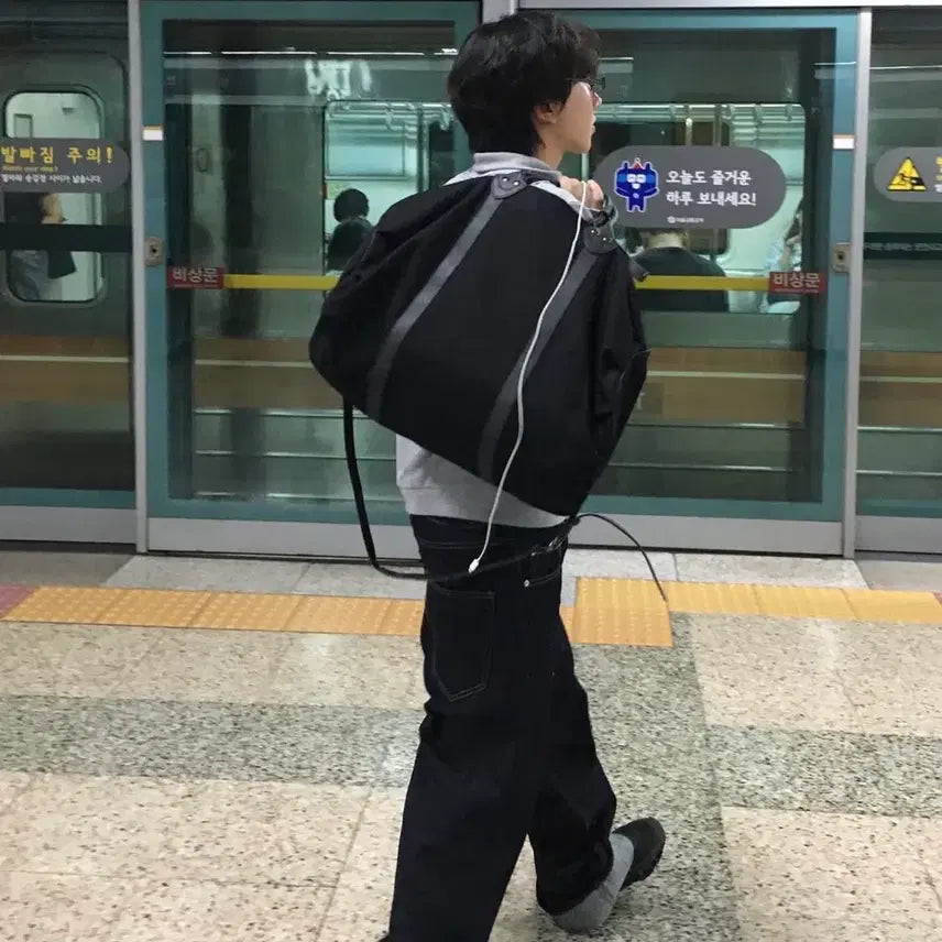 [BUNJANG] Dans Studio Canvas Big Double Bag Black / 단스튜디오 캔버스 빅 더블백 Black