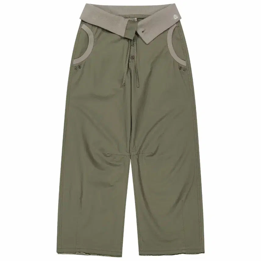 [BUNJANG] Koiseo Flow Fold Pants Khaki / 코이세이오 플로우 폴드 팬츠 카키0