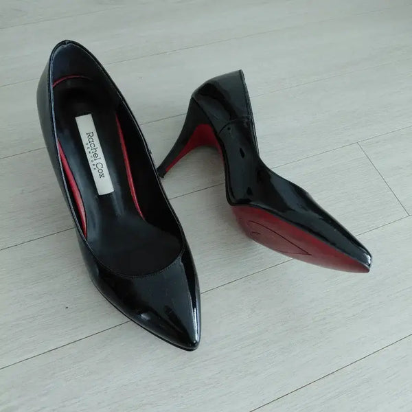 [BUNJANG] Rachel Cox Red Sole Patent Leather Stiletto High Heels 8cm Black / (최종) 레이첼콕스 레드창 에나멜 하이힐 230 8cm 페이턴트 유광 기본 클래식 블랙 펌프스 스틸레토