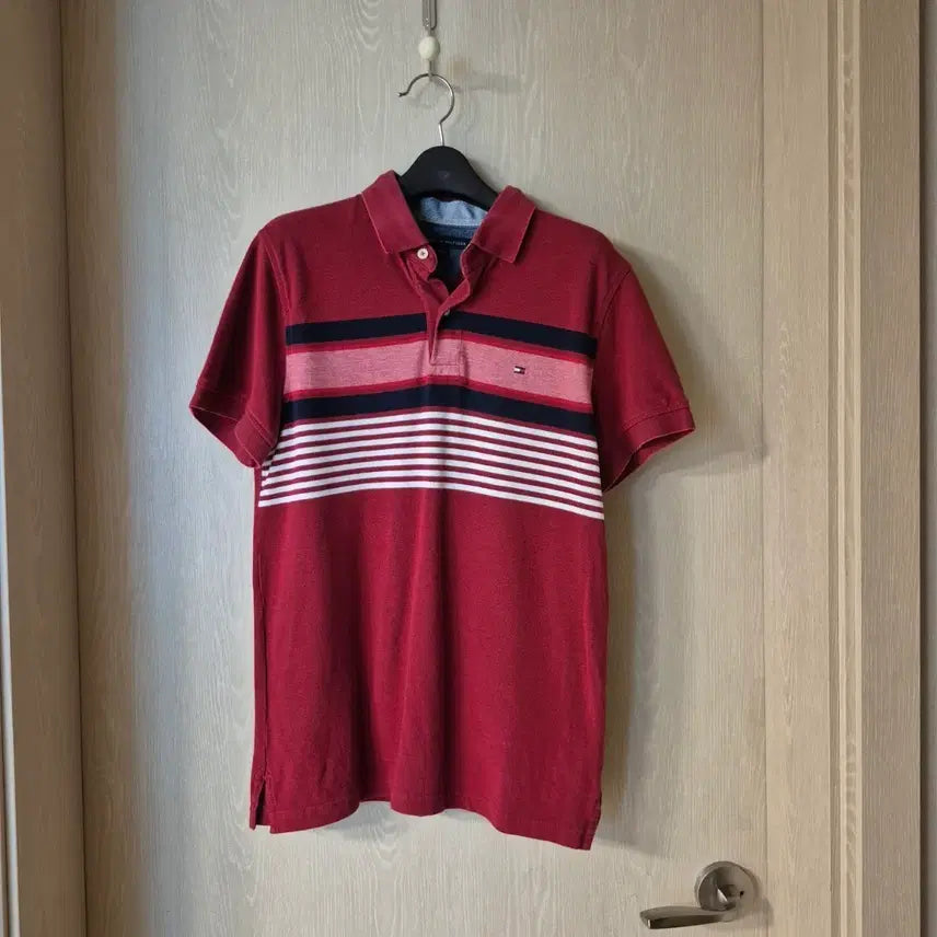 [BUNJANG] Tommy Hilfiger Red Collar T-Shirt Size M / 타미힐피거 반팔 카라티셔츠 레드사이즈M
