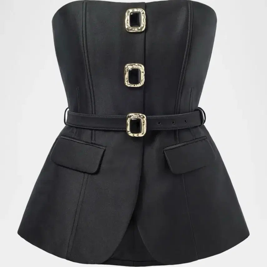 [BUNJANG] Self-Portrait Bandeau Top Taffeta Peplum Style / [새상품] 셀프포트레이트 반두 탑 ( 산드로 마쥬 시에 자라 코스 미우미우