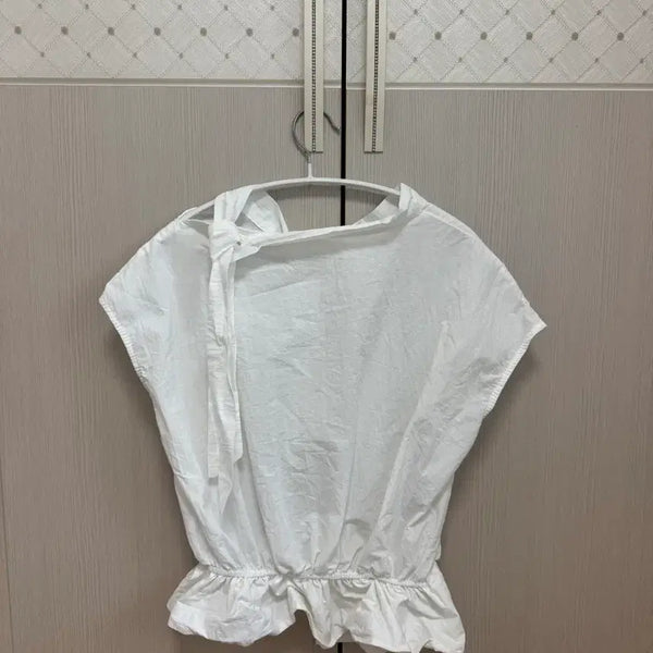 [BUNJANG] Rayon Short Sleeve Tie Blouse / 레이온 반팔 타이 블라우스
