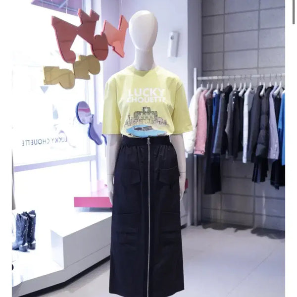 [BUNJANG] Lucky Chouette Cap Print Short Sleeve T-Shirt / 럭키슈에뜨 카프린트 반팔티셔츠