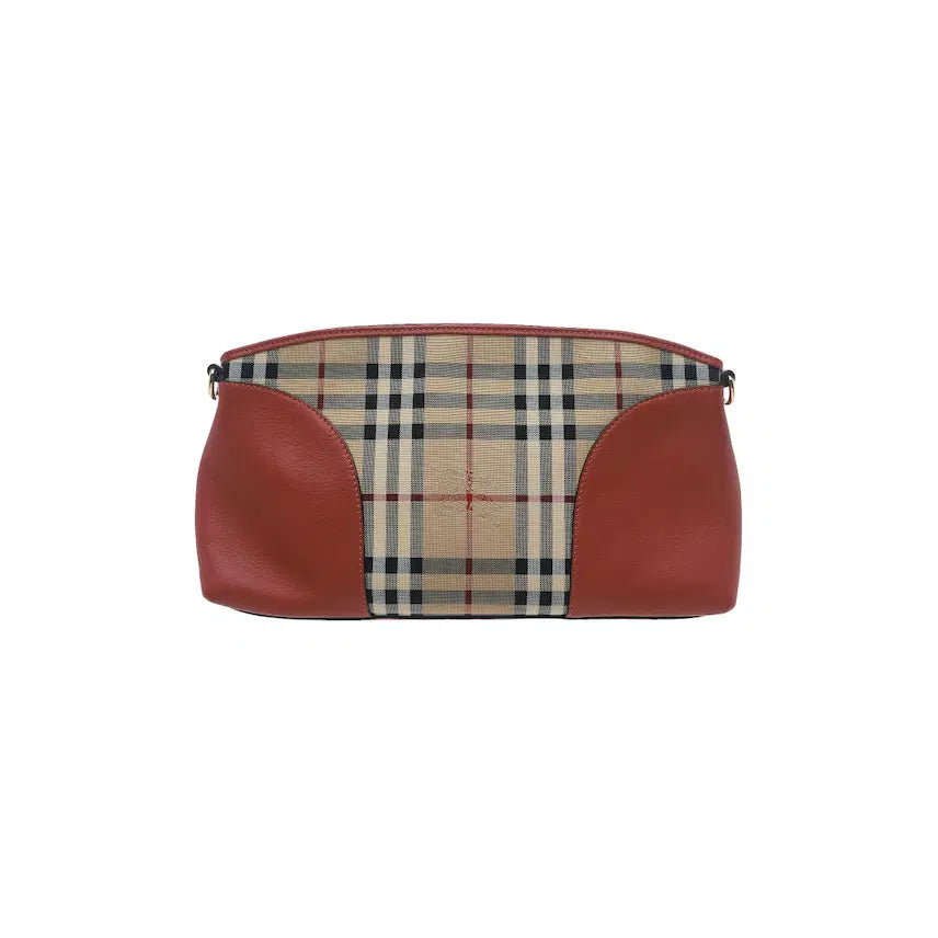 [BUNJANG] Burberry Horseferry Haymarket Check Canvas Leather Trim Crossbody Bag / 버버리 호스페이 헤이마켓 크로스백
