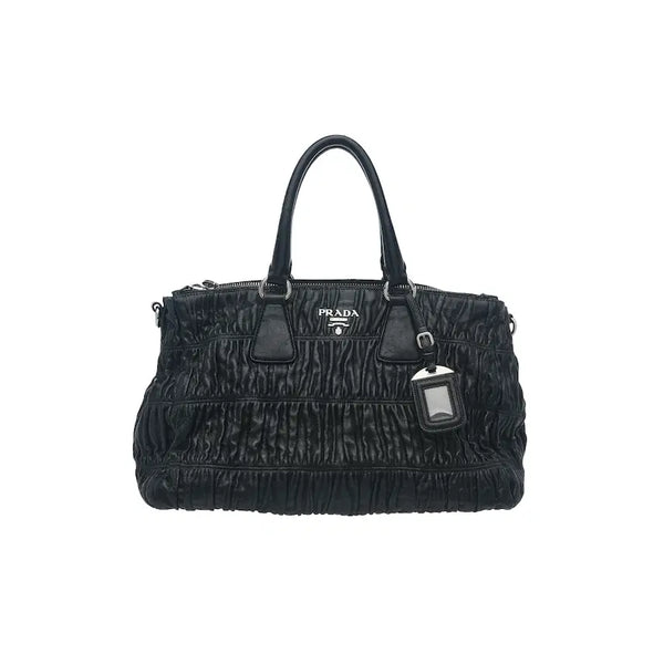 [BUNJANG] Prada Nappa Gaufre Tote Shoulder Bag Black / 프라다 나파 고프레 토트 겸 숄더백
