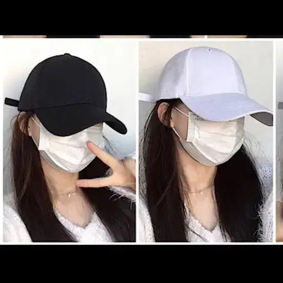 [BUNJANG] Basic Baseball Cap (Black/White) / 기본 볼캡 블랙/화이트