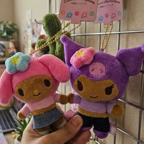 [BUNJANG] Sanrio Tanning My Melody & Kuromi Mascot Keychain Set / (일본정품)태닝 마이멜로디 태닝쿠로미 마스코트 키링