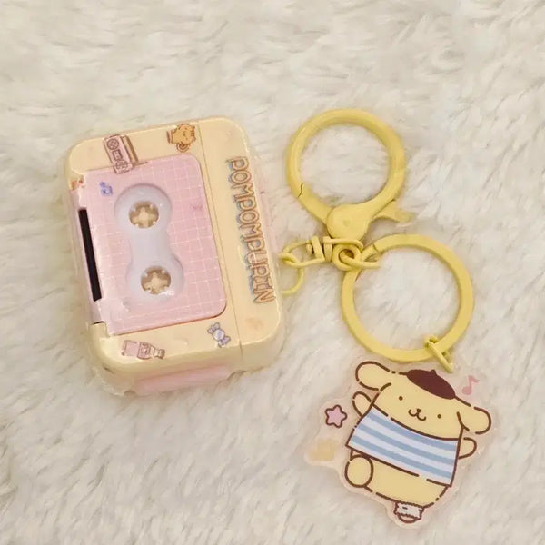 [BUNJANG] Sanrio Pompompurin Cassette Tape Voice Recorder Keychain / 산리오 폼폼푸린 녹음 카세트 키링