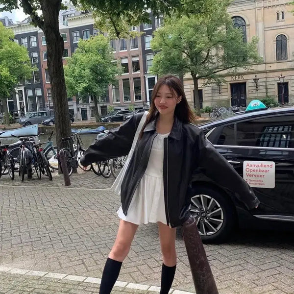 [BUNJANG] Thanat Nether Oversized Leather Jacket / 타낫 네더 니더 nether 오버핏 레더자켓