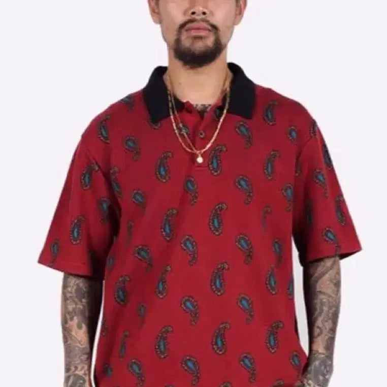 [BUNJANG] Wackomaria 21SS Paisley Knit Polo M / 와코마리아 21ss 페이즐리 니트폴로 m사이즈
