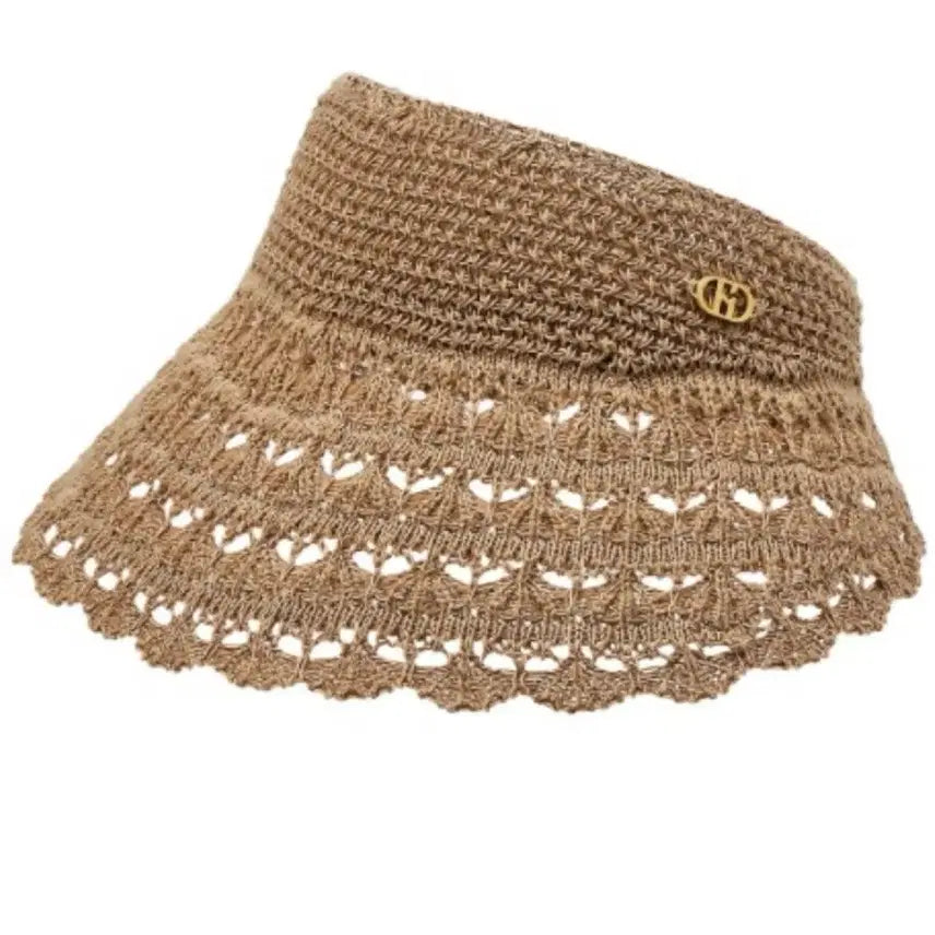 [BUNJANG] Hazzys Brown Rattan Sun Cap Summer Vacation Hat / 헤지스 브라운 라탄 썬캡 여름 휴양지,바캉스 모자