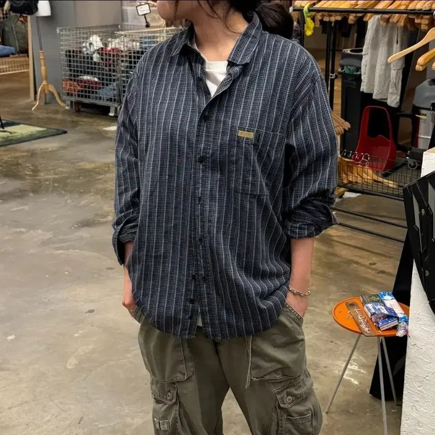 [BUNJANG] Lee Jeans 90s Vintage Check Shirt L / 90s Lee 리 Jeans 체크 셔츠 (L)