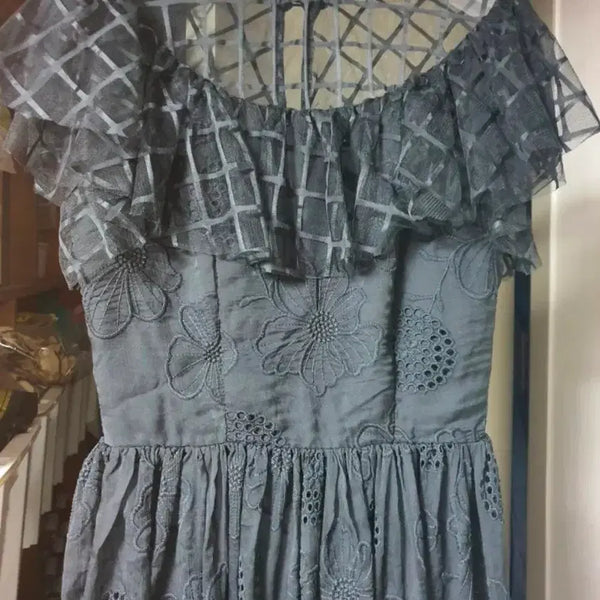 [BUNJANG] Black Punching Lace See-through Dress Handmade / 블랙 펀칭 레이스 시스루 드레스, 핸드메이드, 55사이즈
