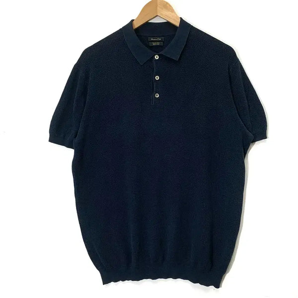 [BUNJANG] Masa Modutti Short-Sleeve Knit Polo T-Shirt / 마사모두띠 반팔 니트 카라 티셔츠