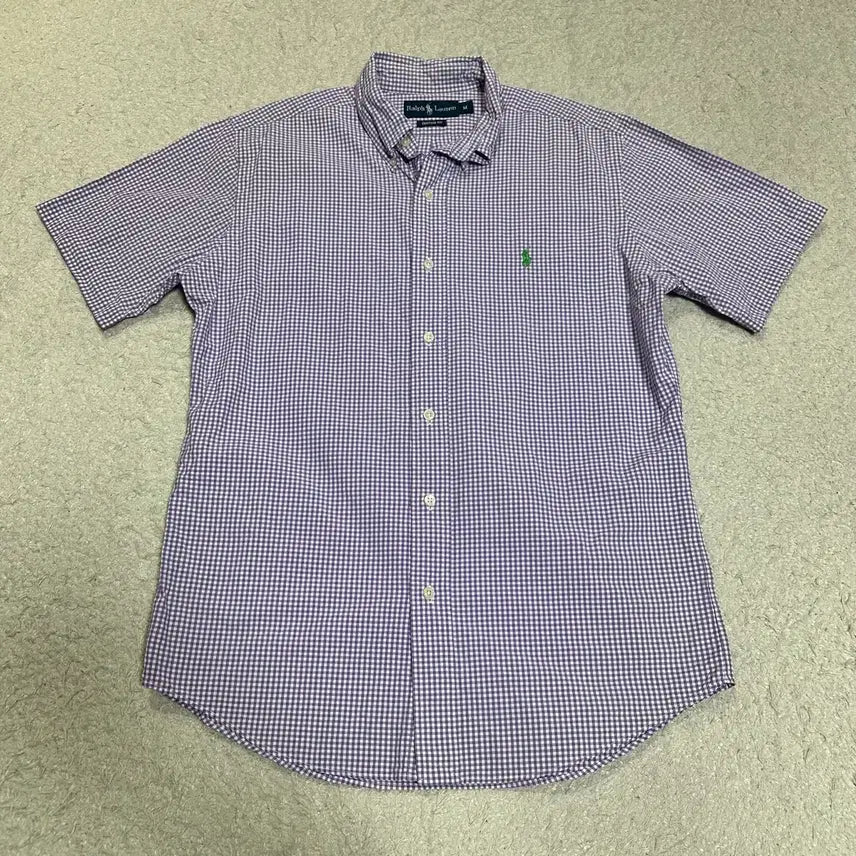 [BUNJANG] Polo Ralph Lauren Plaid Short Sleeve Shirt Purple M / 폴로 랄프로렌 체크 반팔 셔츠 퍼플 m