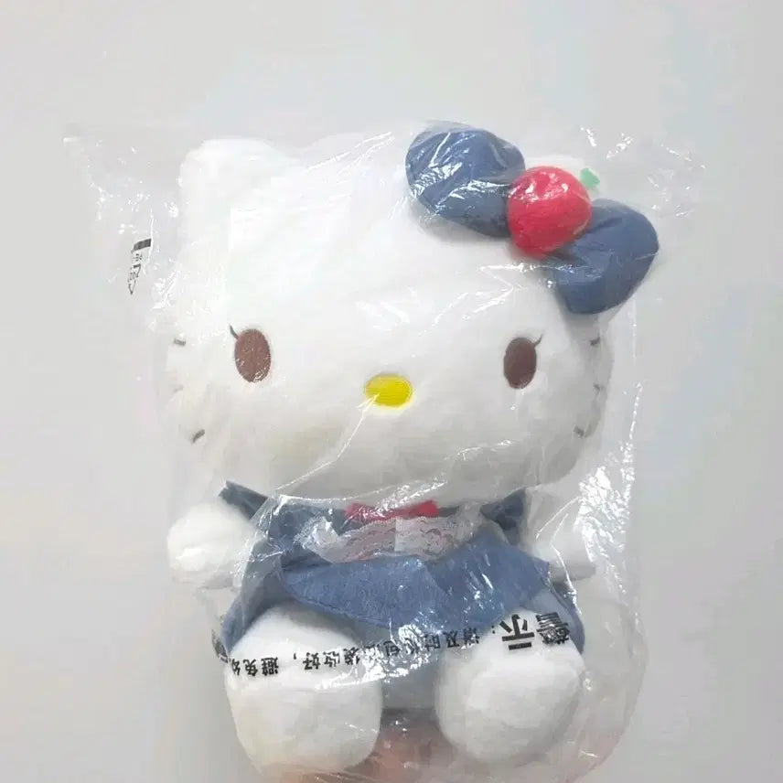 [BUNJANG] Sanrio Hello Kitty Lace Denim Dress Plush (Medium) / 수입 산리오 레이스 청 데님 원피스 헬로키티 인형 (중형)