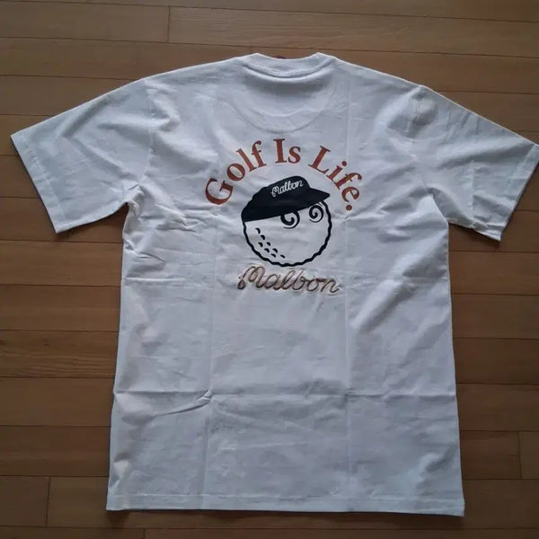[BUNJANG] Malbon Golf Short Sleeve T-Shirt White Size 110 / 말본 골프 반팔 티셔츠 흰색 110사이즈