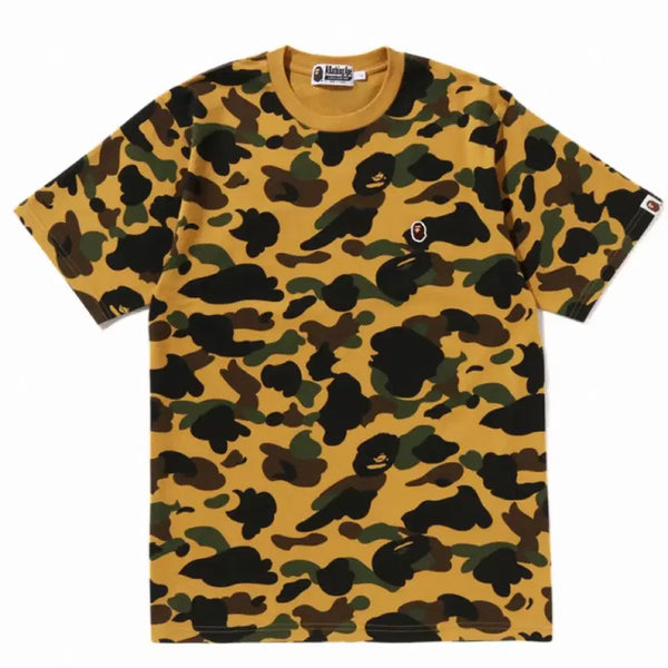 [BUNJANG] Bape First Camo One Point T-shirt Yellow / 베이프 퍼스트 카모 원 포인트 티셔츠 옐로우