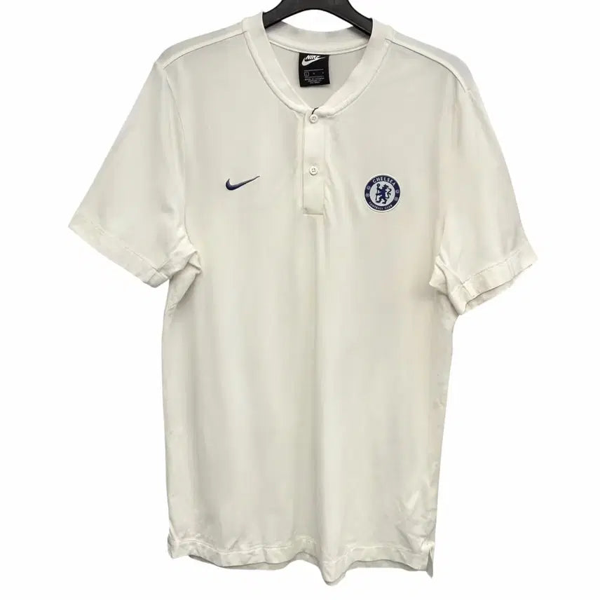 [BUNJANG] Nike Chelsea FC White Henley T-Shirt - Large / 나이키 첼시 FC 화이트 반팔 헨리넥 L