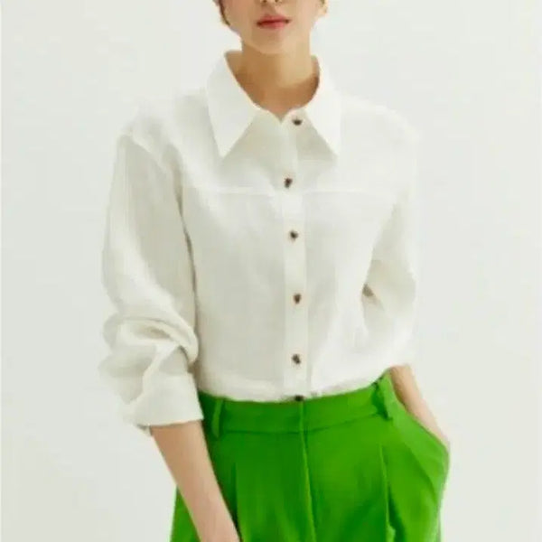 [BUNJANG] The Edge 100% Linen White Shirt / 77 새상품) 더엣지 린넨100 화이트셔츠