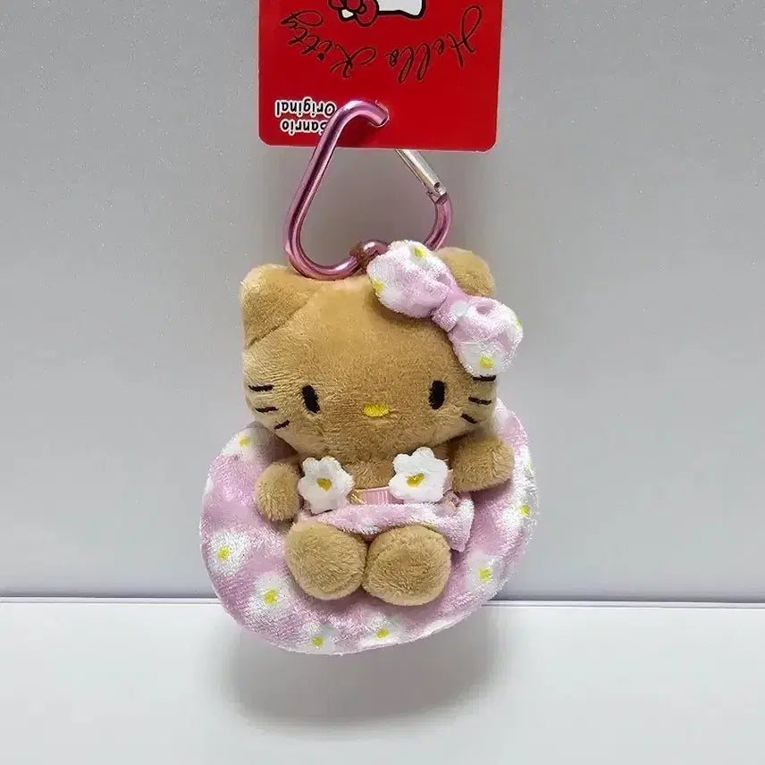 [BUNJANG] Tanning Hello Kitty Flower Pink Doll Keyring / [새상품] 태닝 헬로키티 플라워 핑크 인형 키링