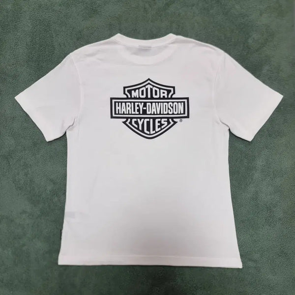 [BUNJANG] Harley-Davidson White Oversized Short Sleeve T-Shirt / 할리데이비슨 화이트 오버핏 반팔 티셔츠