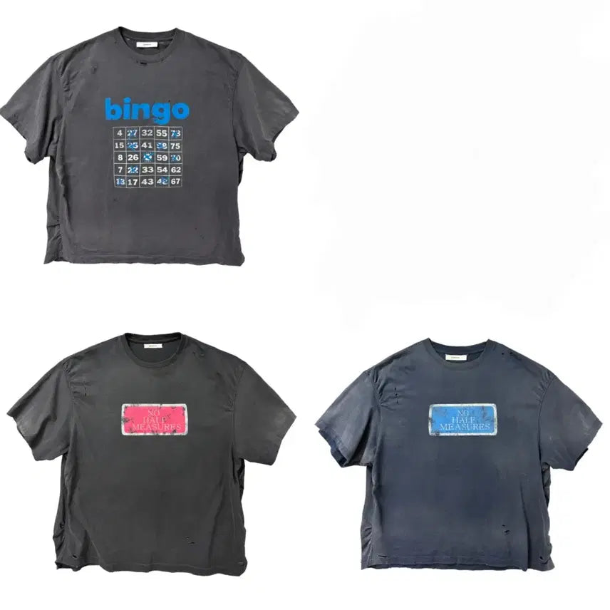 [BUNJANG] Non-Node Perking Short-Sleeve T-Shirt Bingo Moto Charcoal, Navy, Black / [1 2] 논노드 퍼커링 반팔 티셔츠 빙고 모토 차콜 네이비 블랙