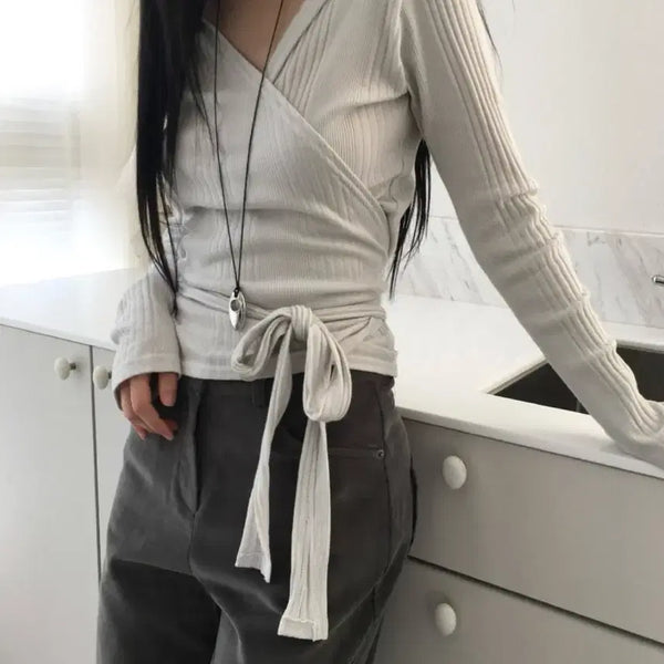 [BUNJANG] Rap Hoodie Strap T-Shirt - Grey / 랩후드 스트랩 티셔츠 그레이