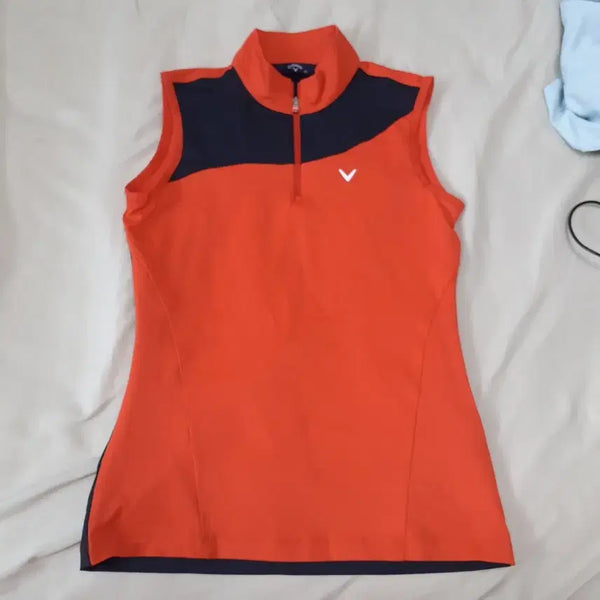 [BUNJANG] Callaway Golf Sleeveless Top Orange / 캘러웨이 골프 반팔 민소매 상의 오렌지//